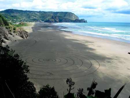 North end of Piha Beach as seen from the Whites Beach track